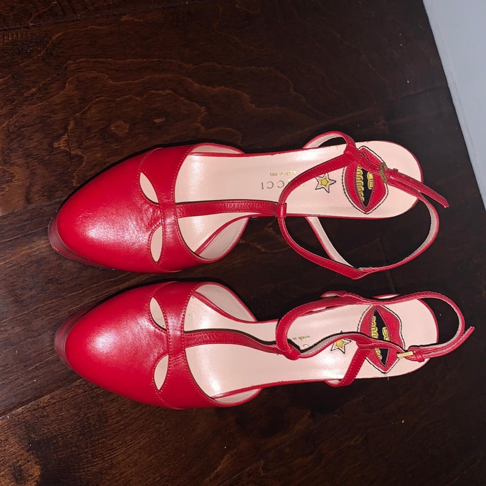 Gucci Angel Wedge Platform Heels